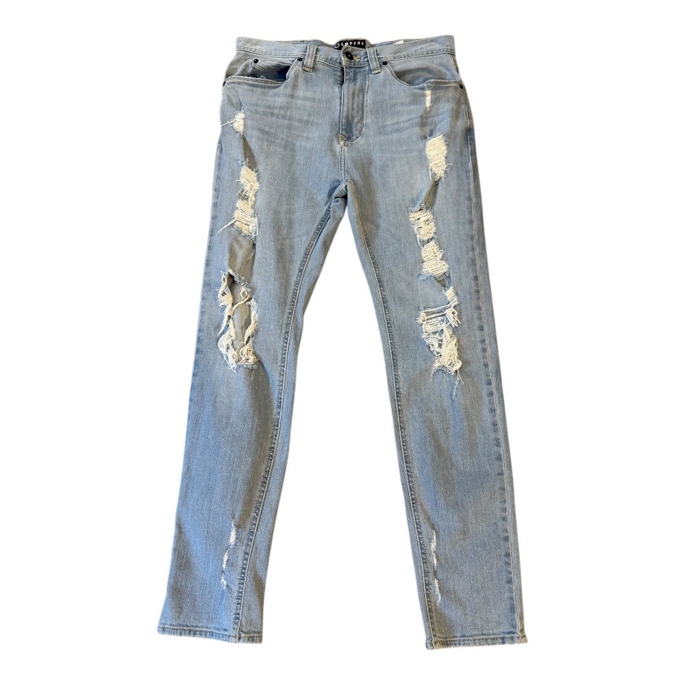 Empyre Verge Distressed Jeans‎ Slim Fit Ripped Light Wash Denim Mens Size 30